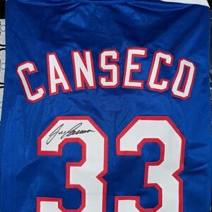 Autographed Jose Canseco Jersey, Texas Rangers